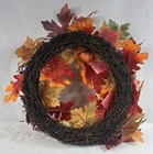 18    Artificial Autumn Maple Leaf   Berry Wreath     Fall Harvest Door D  cor New