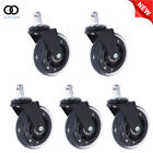 Heavy Duty Office Chair Caster Rubber Swivel Wheels Replacement Set Of 5 3 Inch