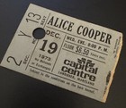 Zz Top alice Cooper Rare Concert Ticket Stub Landover  Md Dec 19th 1973