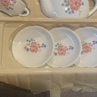 Vintage Child   s Porcelain Tea Set 13 Pc Floral Rose Doll Tea Party Miniature