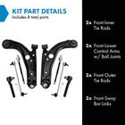 Front Steering   Suspension Kit 8 Piece For Fiat 500 2012-2017
