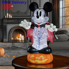 Halloween Spinning Glitter Lantern Led Lighted Skeleton Stitch Pumpkin Decor New