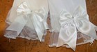 White Mesh Net Gloves With Satin Bow Wrist Length Wedding Formal Prom Costume 