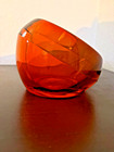 Vintage -viking Glass Murano Hand Blown Flame Orange Glass Dome Ashtray