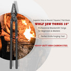 Blacksmith Wolf Jaw Tongs 16-inch  Forging Tongs With 3-point Grip For Knife Mak