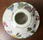Vintage Porcelain Hair Receiver Flowers   Birds   Cracks
