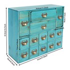 Vintage Apothecary Cabinet Dressers Label Holder Wooden 14 Drawers Organizer
