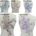 3d Flower Applique Motif Patch Beaded Embroidery Flower Lace Trim Sewing Wedding