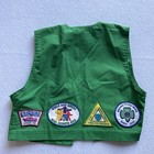 Vintage 90s Girl Scouts Usa Vest Green Medium W  Patches Badges Pins Collectible