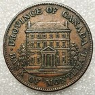 1844 Province Of Canada Bank Of Montreal Half Penny Copper Token