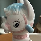 Vintage Napco Pink blue Baby Rocking Horse Planter Nursery Decor - Japan  e-3673