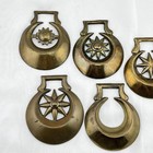 Brass Horse Medallion Antique English Crescent Moon Sun Star Lot Of 5 Harness