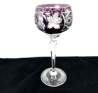 Nachtmann Traube Crystal Wine Glass Deep Dark Purple Cut Clear 8 1 4  Germany