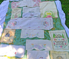 Huge Lot Of Vintage Embroidered Linens Samplers Needlepoint Guc Stains