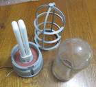 Vintage Steampunk Industrial Caged Ceiling Light Fixture  w3 