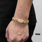 Men s 18k Gold Plated Miami Cuban Link Chain Bracelet   Necklace With Icy Clasp