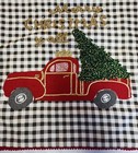Christmas Table Runner Embellished Truck Country Checkered By Tahari