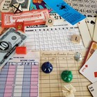 Vtg 1960 s Board Game Ephemera Token Cards Money Art Junk Journal Scrapbook Lot