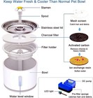 2 4l Pet Electric Water Fountain Automatic Drinking Bowl Dog Cat Water Dispenser