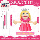 16 Inch Pink Hand Puppets With Silver Black Scalable Control Rod Plush Princess 