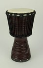 Zeckos Hand Carved Wood Djembe Hand Drum 16 Inch Tall  Black