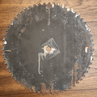 Vintage Hand Painted Saw Blade Folk Art Metal 10  Circular Blade Cabin Scene