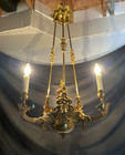 Restored C1850 Antique Cornelius   Baker Converted Gasolier Chandelier Victorian