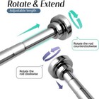 Shower Curtain Rod 23 6-117 Inch Adjustable Non-slip Stainless Steel Curtain Rod