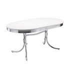 Retro 5-piece Oval Dining Table Set White And Red