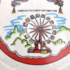 Vintage 70s Wild World Amusement Park Ceramic Ashtray Pre   six Flags Souvenir
