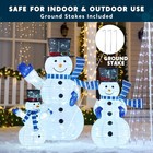 3 Piece 3d Collapsible Snowman Set 270 Led Lights Christmas Yard Decor