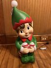 Cracker Barrel Sitting Elf Lighted Blow Mold 2024 Corded 10 88  X 9  X 23 5  New