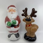 Santa And His Sleigh Team  Lot Of 9 Vtg General Foam Christmas Light Toppers 10   
