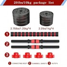 22lbs Adjustable Dumbbell Set Free Weights Barbell Push Up Stand Home Gym