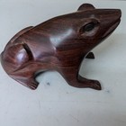 Vintage Ironwood Hand Carved Figurine Paperweight Shelf Decor Brown Toad Frog