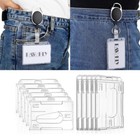 5pcs Hard Plastic Badge Holder Clear Name Card Holder With Thumb Slot For Office