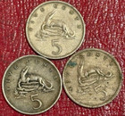 3 Very Nice 1972 1975 1977 Jamaica 5 Cents Crocodile Coin-dec152