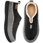  Men s Moccasin Slippers Memory Foam Indoor outdoor Warm Suede House 10 Black