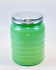 Jeannette Jadeite Jadite Skokie Green Glass Horizontal Ribbed Tea Canister