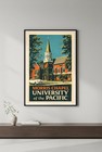         Morris Chapel University Of The Pacific - Retro Art Print 16x24    - Premium