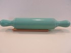 Greenish  Teal Milk Glass Rolling Pin Very Rare