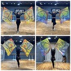 Belly Dance Props Dance Party Colorful Scarves Flag Telescopic Stick Performance