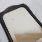 Antique Art Nouveau Black Wood Hand Mirror Beveled Glass