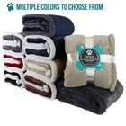 Washable Pet Blanket Fleece Dog Cat Bed Soft Sherpa Reversible Dog Blanket Warm