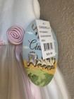 Party Dress Girls Princess Vtg Off Wide Shoulder Rosette Layered White Pink 6