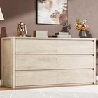 6 Drawer Dresser For Bedroom  Wooden Chest Of Drawers  Farmhouse Storage Cabinet