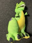 Fisher Price Dino Roar T-rex Dinosaur Vintage Plush 1999 Plastic Head Green B27