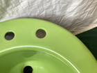 Vtg 19  Round Cast Iron Fresh Lime Green Self Rimming Drop In Sink 235-26e