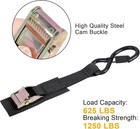 Cam Buckle Tie Down Straps 12ft Heavy Duty 1250lb Black 4 Pcs For Motorcycle