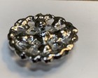 Vintage Exquisite Large 1  1 4     Silver  Rhinestone Metal Coat Button